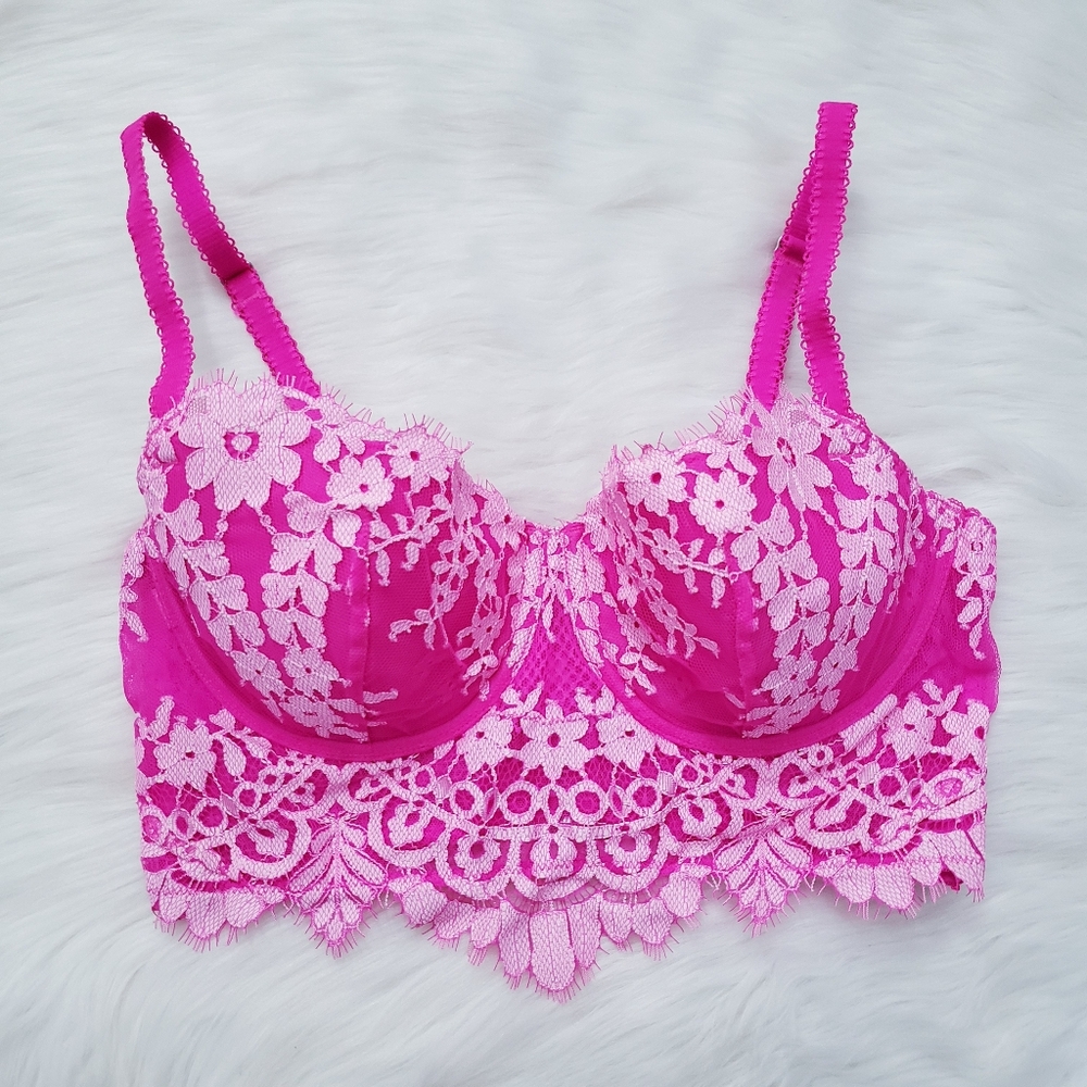 Victoria's Secret Dream Angels Pink Lace Demi Bra 34D
